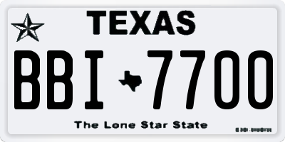 TX license plate BBI7700