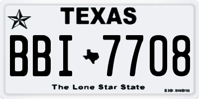 TX license plate BBI7708