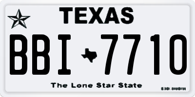 TX license plate BBI7710