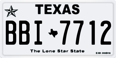 TX license plate BBI7712