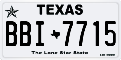 TX license plate BBI7715