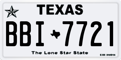TX license plate BBI7721