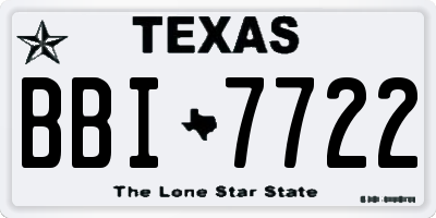 TX license plate BBI7722
