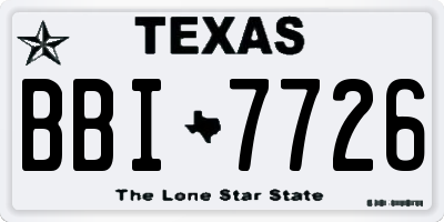 TX license plate BBI7726