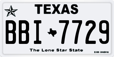 TX license plate BBI7729