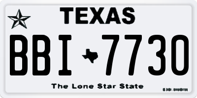 TX license plate BBI7730