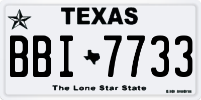 TX license plate BBI7733