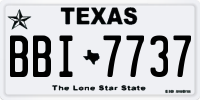TX license plate BBI7737