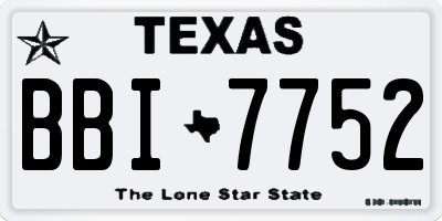 TX license plate BBI7752