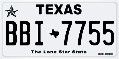 TX license plate BBI7755