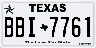 TX license plate BBI7761
