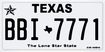 TX license plate BBI7771
