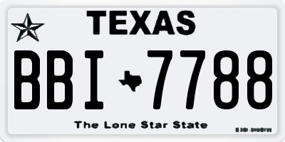 TX license plate BBI7788