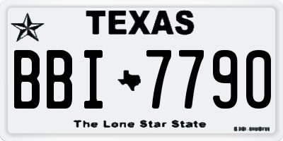 TX license plate BBI7790
