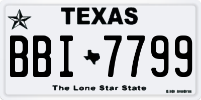 TX license plate BBI7799