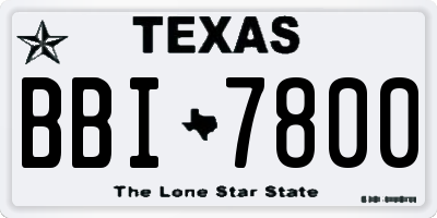 TX license plate BBI7800