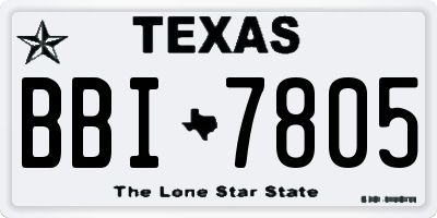TX license plate BBI7805