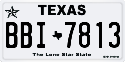 TX license plate BBI7813