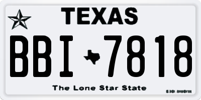 TX license plate BBI7818