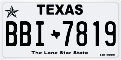 TX license plate BBI7819