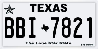 TX license plate BBI7821