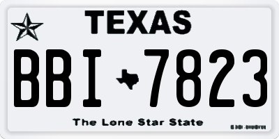 TX license plate BBI7823