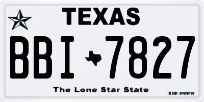 TX license plate BBI7827