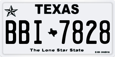 TX license plate BBI7828
