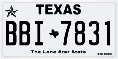 TX license plate BBI7831