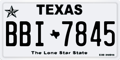 TX license plate BBI7845