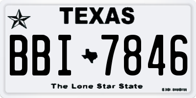TX license plate BBI7846