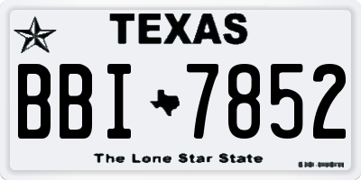 TX license plate BBI7852
