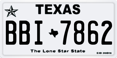 TX license plate BBI7862