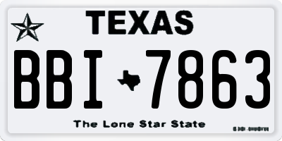 TX license plate BBI7863