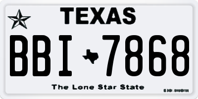 TX license plate BBI7868