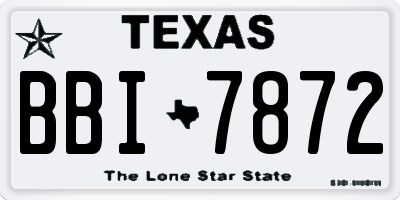 TX license plate BBI7872