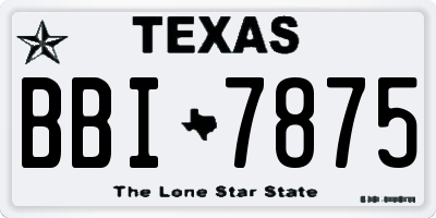 TX license plate BBI7875