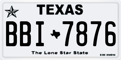 TX license plate BBI7876