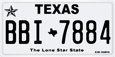 TX license plate BBI7884