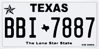 TX license plate BBI7887