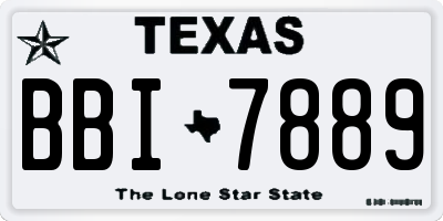TX license plate BBI7889