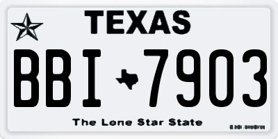 TX license plate BBI7903