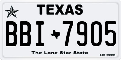 TX license plate BBI7905