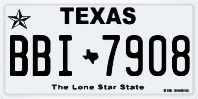TX license plate BBI7908