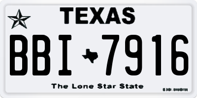 TX license plate BBI7916