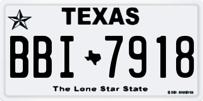 TX license plate BBI7918