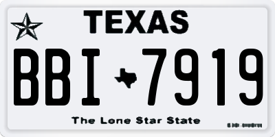TX license plate BBI7919