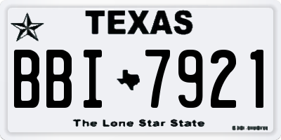 TX license plate BBI7921