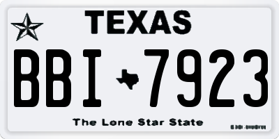 TX license plate BBI7923