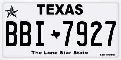 TX license plate BBI7927